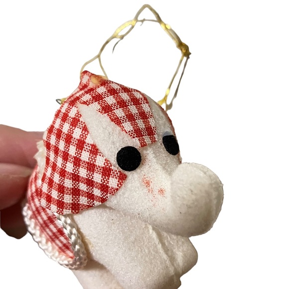 Vintage Flocked White Elephant Christmas Ornament - Picture 5 of 5